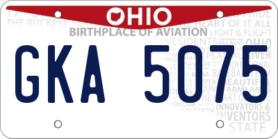 OH license plate GKA5075
