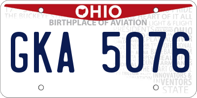 OH license plate GKA5076