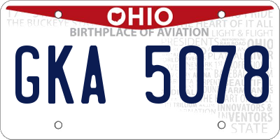 OH license plate GKA5078