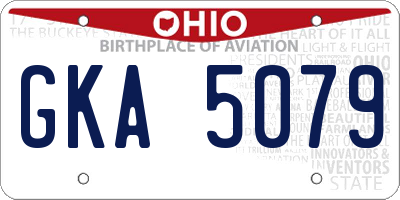 OH license plate GKA5079