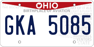 OH license plate GKA5085