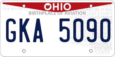 OH license plate GKA5090