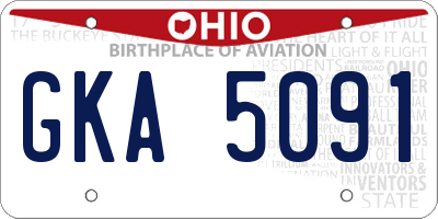 OH license plate GKA5091