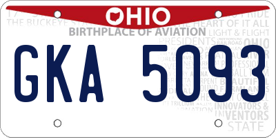 OH license plate GKA5093