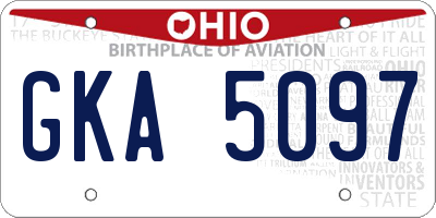 OH license plate GKA5097