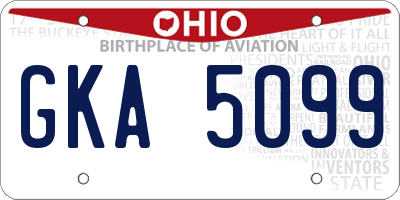OH license plate GKA5099