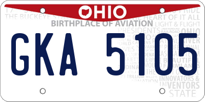 OH license plate GKA5105