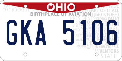 OH license plate GKA5106