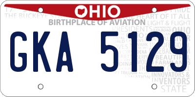 OH license plate GKA5129