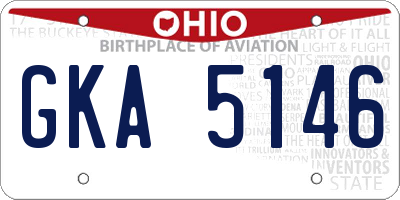 OH license plate GKA5146