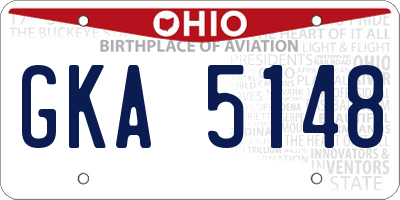 OH license plate GKA5148