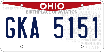 OH license plate GKA5151