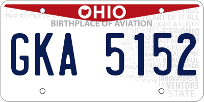OH license plate GKA5152