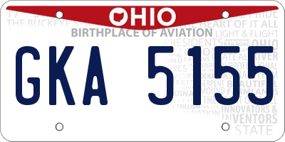 OH license plate GKA5155