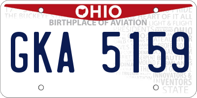 OH license plate GKA5159