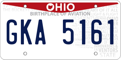 OH license plate GKA5161