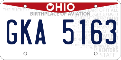OH license plate GKA5163