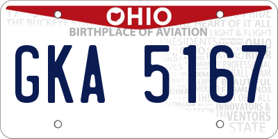 OH license plate GKA5167