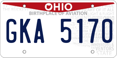 OH license plate GKA5170