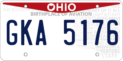 OH license plate GKA5176