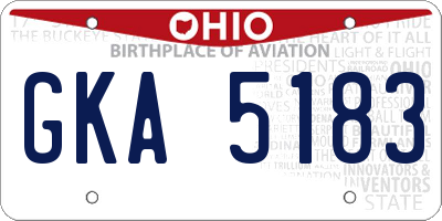 OH license plate GKA5183