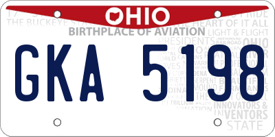 OH license plate GKA5198