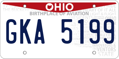 OH license plate GKA5199