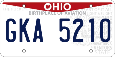 OH license plate GKA5210