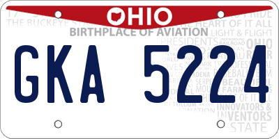 OH license plate GKA5224