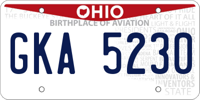 OH license plate GKA5230