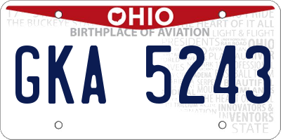 OH license plate GKA5243