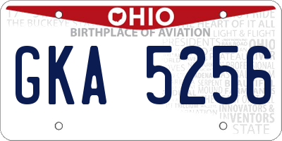 OH license plate GKA5256