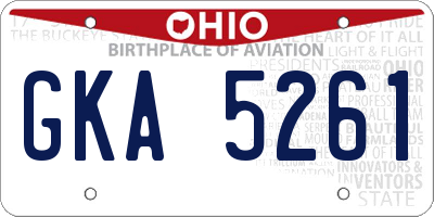 OH license plate GKA5261