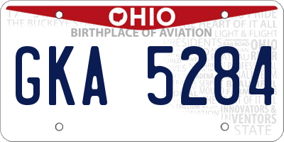 OH license plate GKA5284