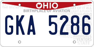 OH license plate GKA5286