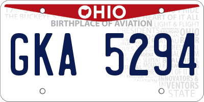 OH license plate GKA5294