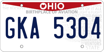 OH license plate GKA5304