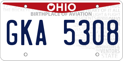 OH license plate GKA5308