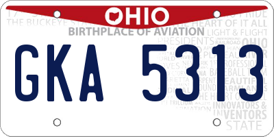 OH license plate GKA5313