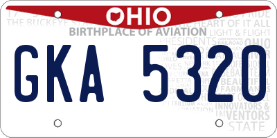 OH license plate GKA5320