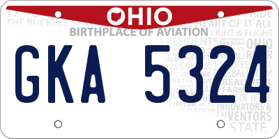 OH license plate GKA5324