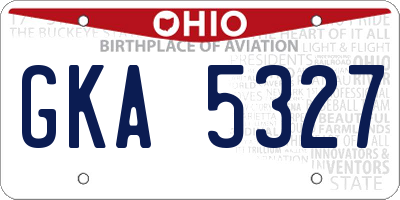 OH license plate GKA5327