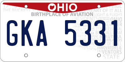 OH license plate GKA5331