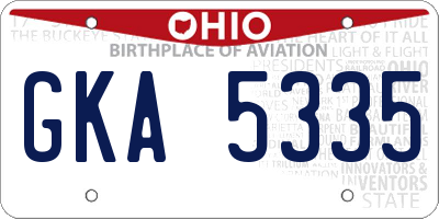 OH license plate GKA5335