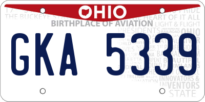 OH license plate GKA5339