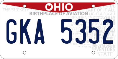 OH license plate GKA5352