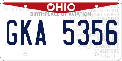 OH license plate GKA5356