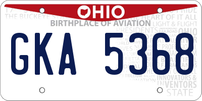 OH license plate GKA5368