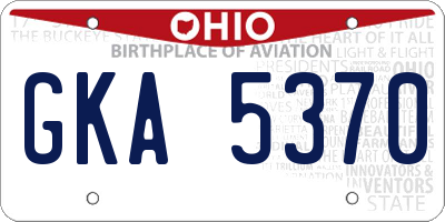 OH license plate GKA5370