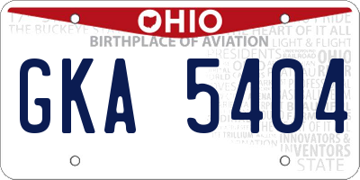 OH license plate GKA5404
